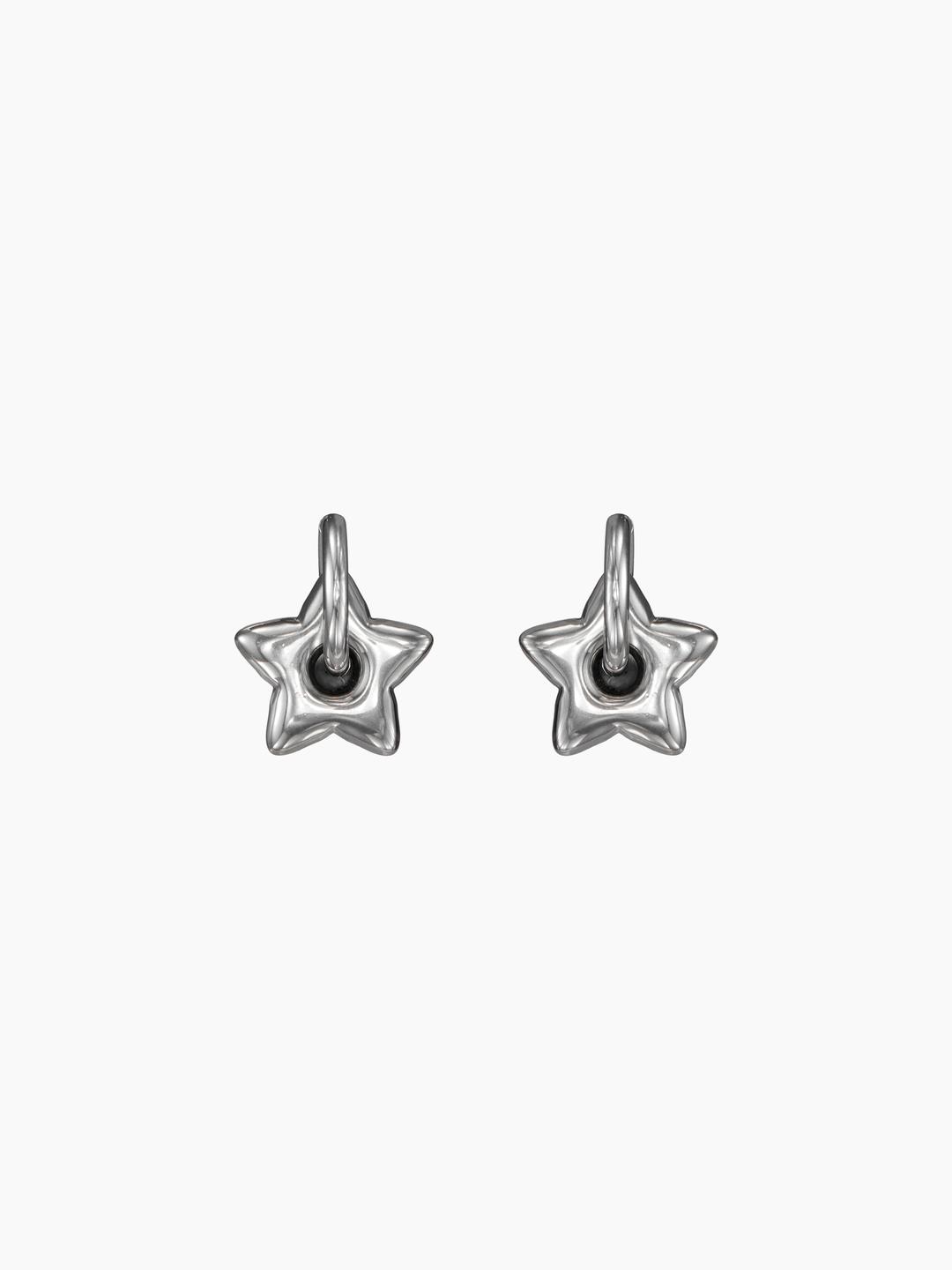 PUFFY STAR HOOP EARRINGS