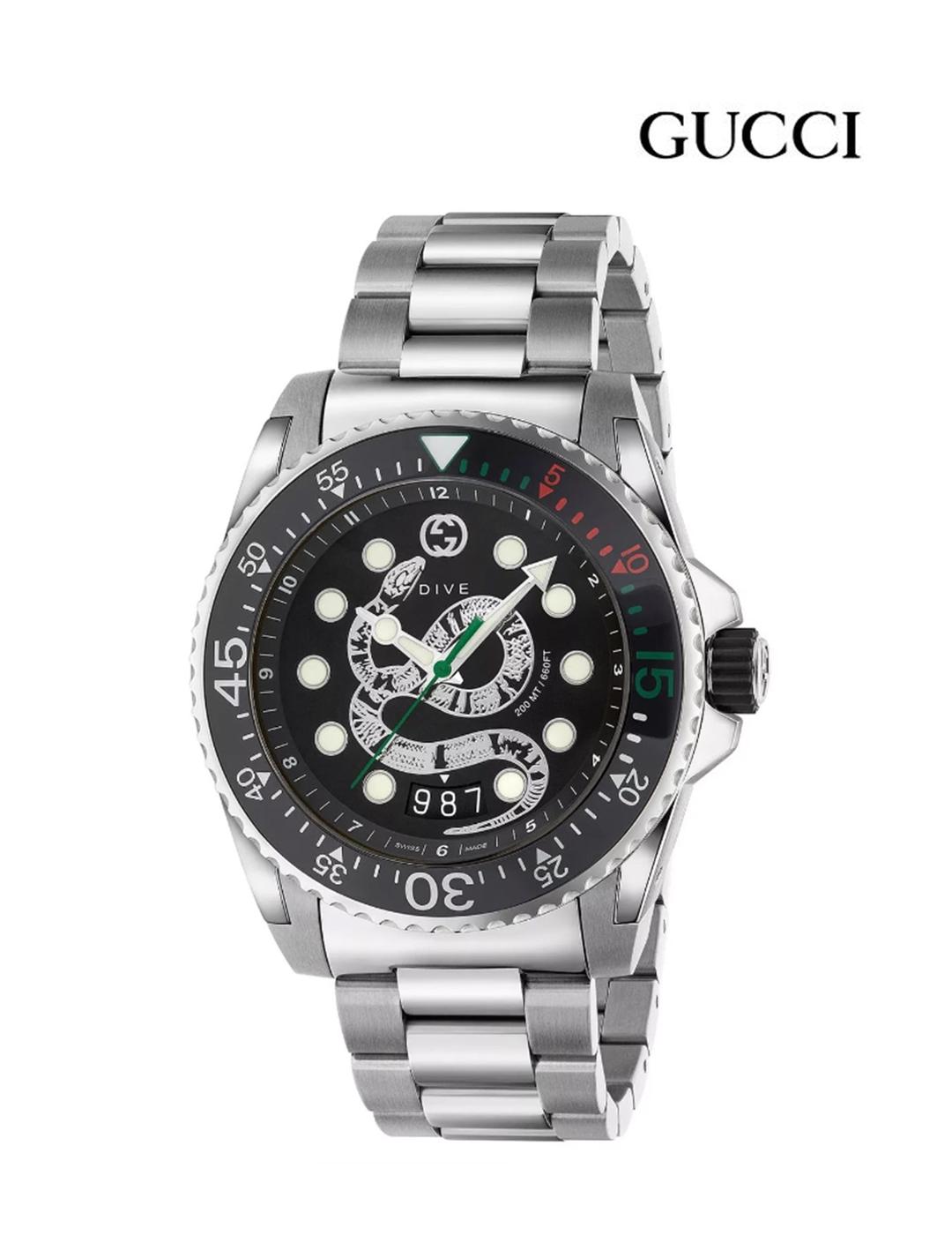 구찌 GUCCI YA136218 남성시계 메탈 다이브 킹스네이크