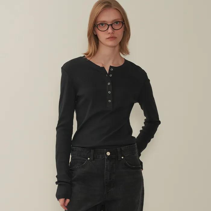 [2차]헨리넥 클래식 티셔츠 -Black