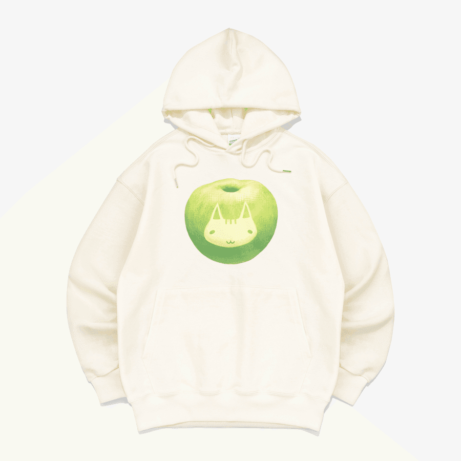 만장 사과냥이 오버핏 후드티 ㅣ 마플샵