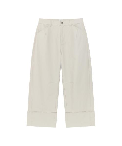 TCM cut out offset pocket pants (beige)