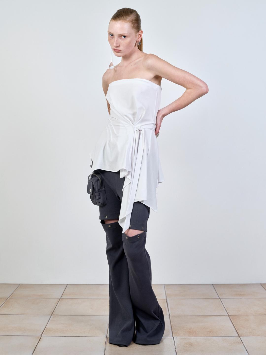 DETACHABLE SLIM FIT PANTS CHARCOAL