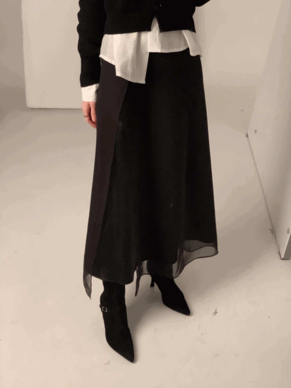 [주문폭주] 모먼트 쉬폰 레이어드 스커트