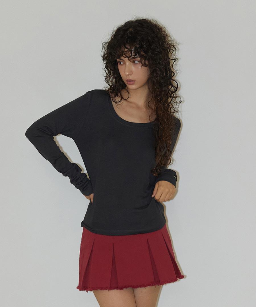Anyone Long Sleeve Top Charcoal