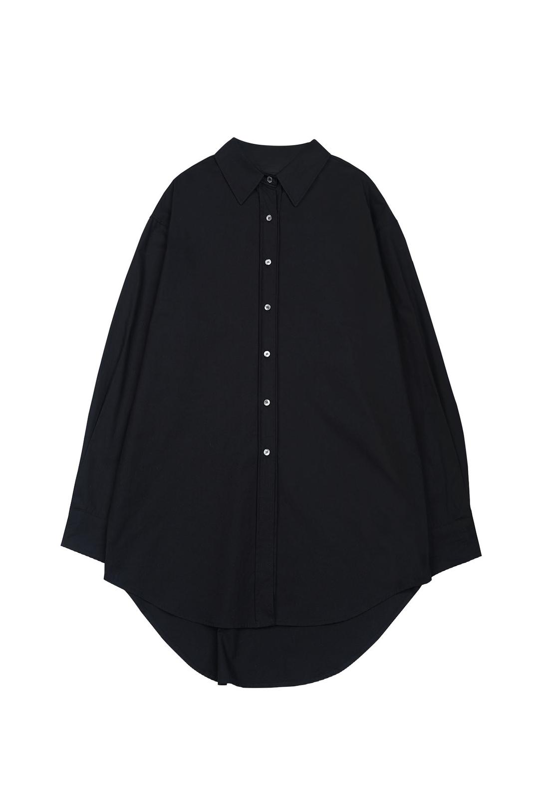 COTTON OVER FIT SHIRTS (BLACK)