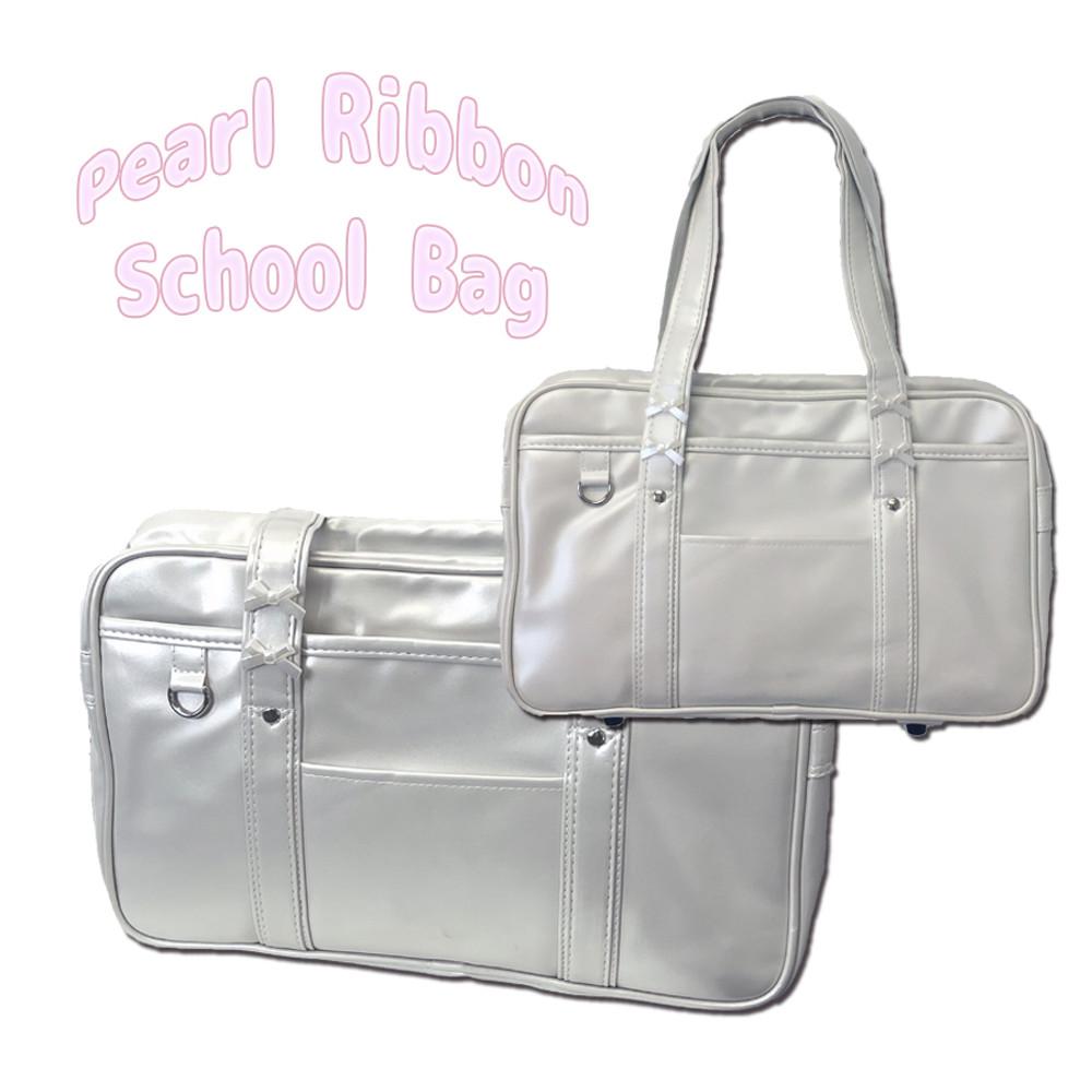 [Pearl Ribbon School Bag] 스쿨백 가방 토트백 진주펄 리본