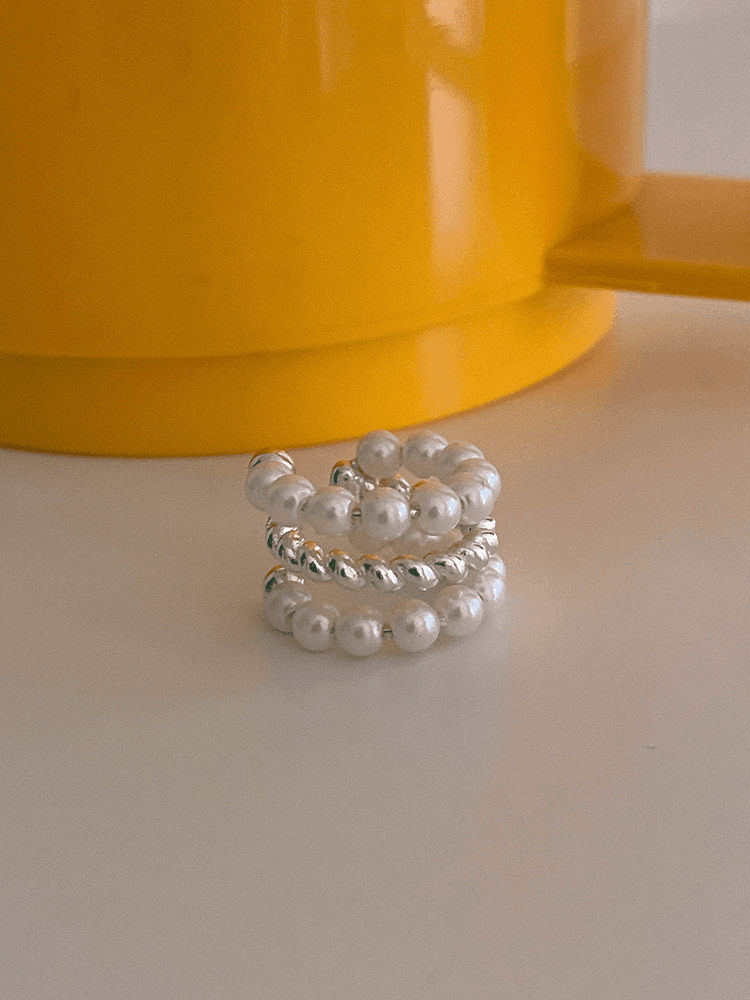 (실버925) pearl 포인트 볼드 진주 볼 귀찌 이어커프