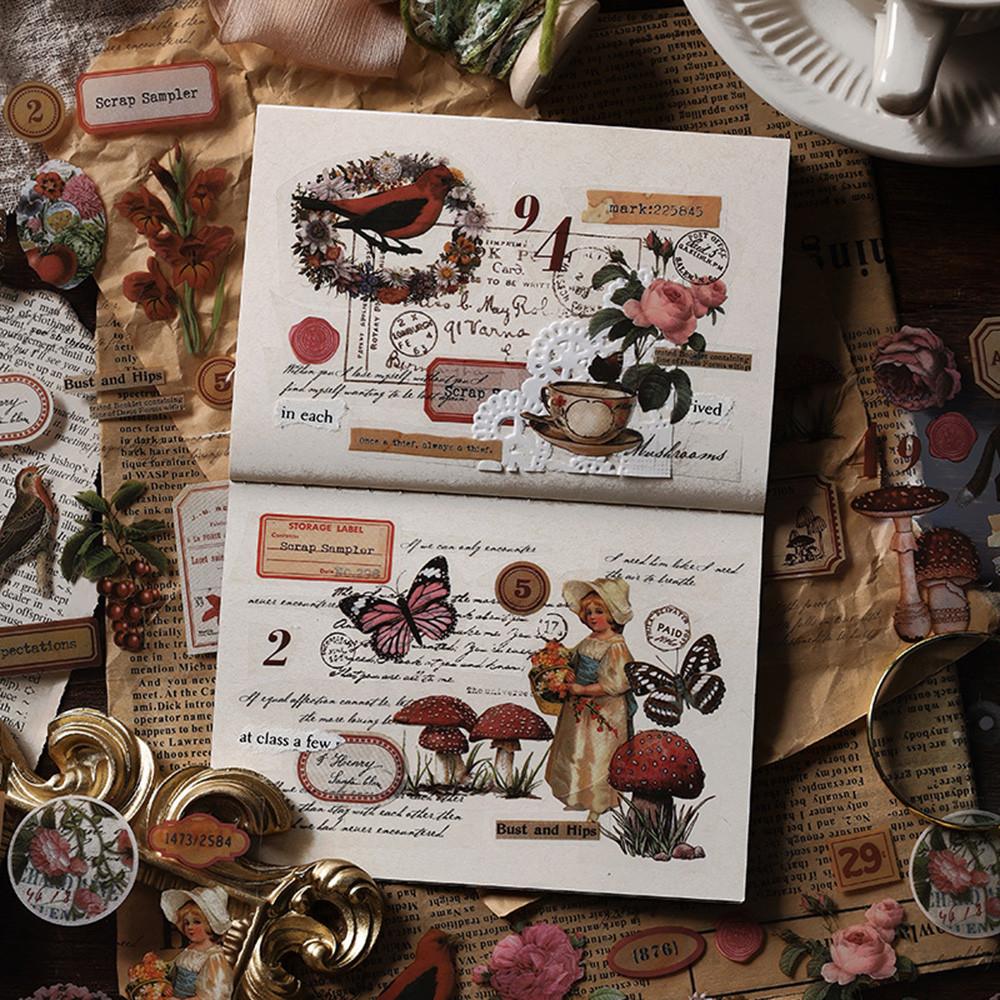 PET 산과 들의 계절 식물 인물 꽃 나비 인스 다이어리 다꾸 스티커