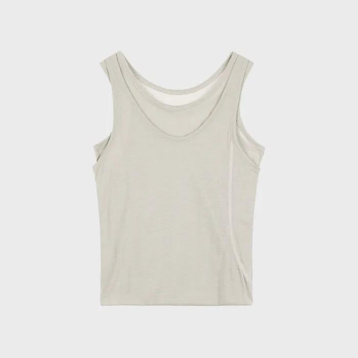 TWO-WAY LAYRED SLEEVELESS DRESS IN ASH GRAY