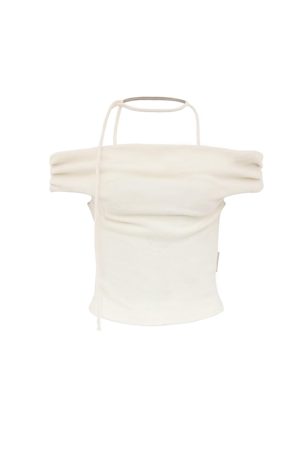 STRING&SHIRRING OFF-SHOULDER TOP IVORY