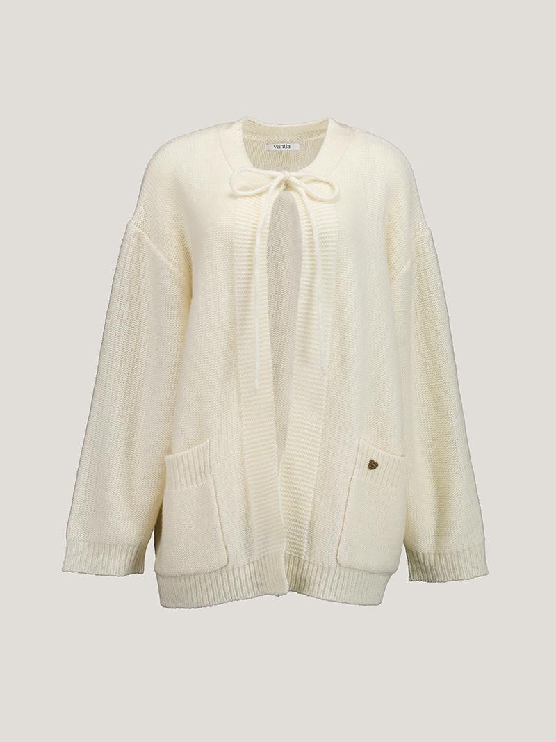 [반티아286] 캐시미어 리본 케이프 가디건