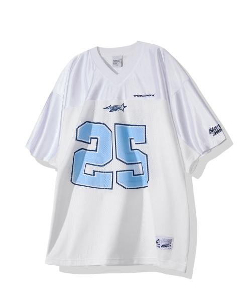 럭비 메쉬 져지 반팔 티셔츠_화이트