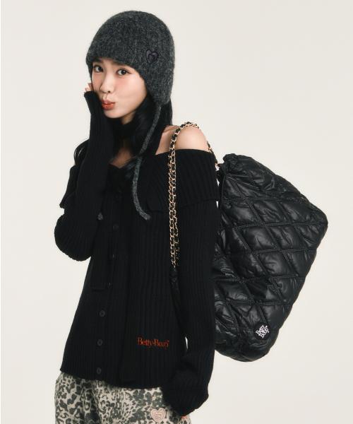 베티붑 퀄팅 체인 숄더백_블랙