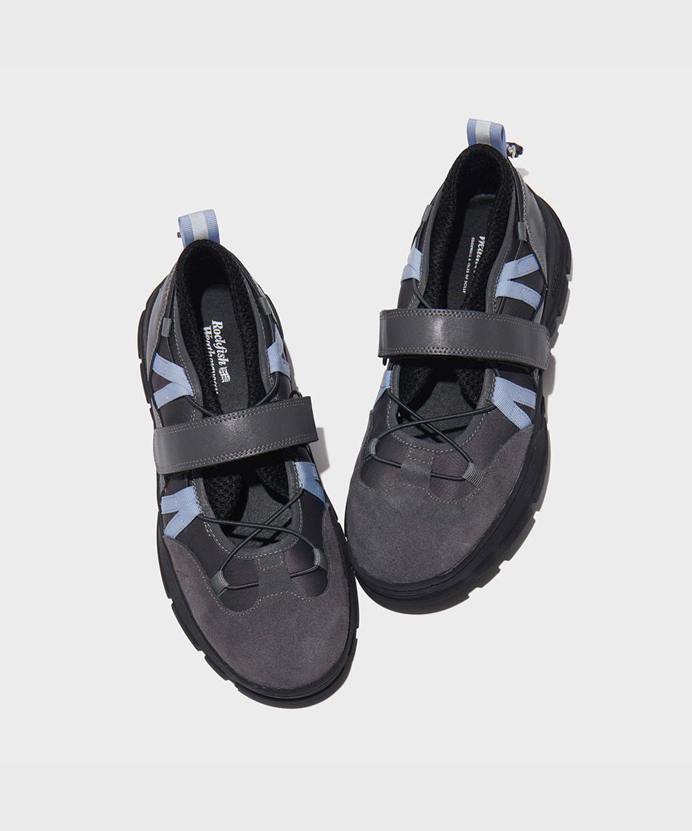 [NEW 10%ㅣ10.10 이내출고] LACE-UP VELCRO SNEAKERS - DARK GREY