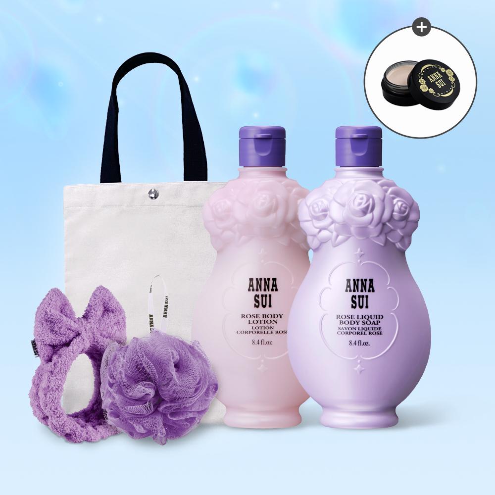 [단독/에코백포장] 로즈 바디워시 & 로션 (+헤어밴드+샤워볼)