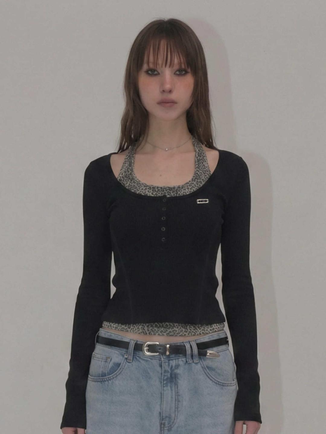 HALTER LAYERED SET [BLACK]