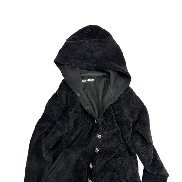 REVERSIBLE HOOD CARDIGAN BLACK