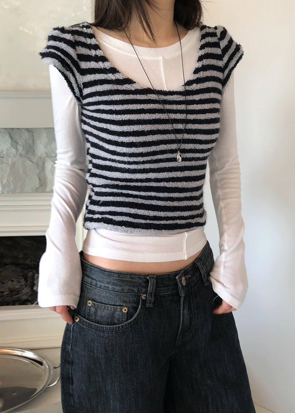 서울베이스드 LOOP STRIPE TEE(무지 버전 추가)