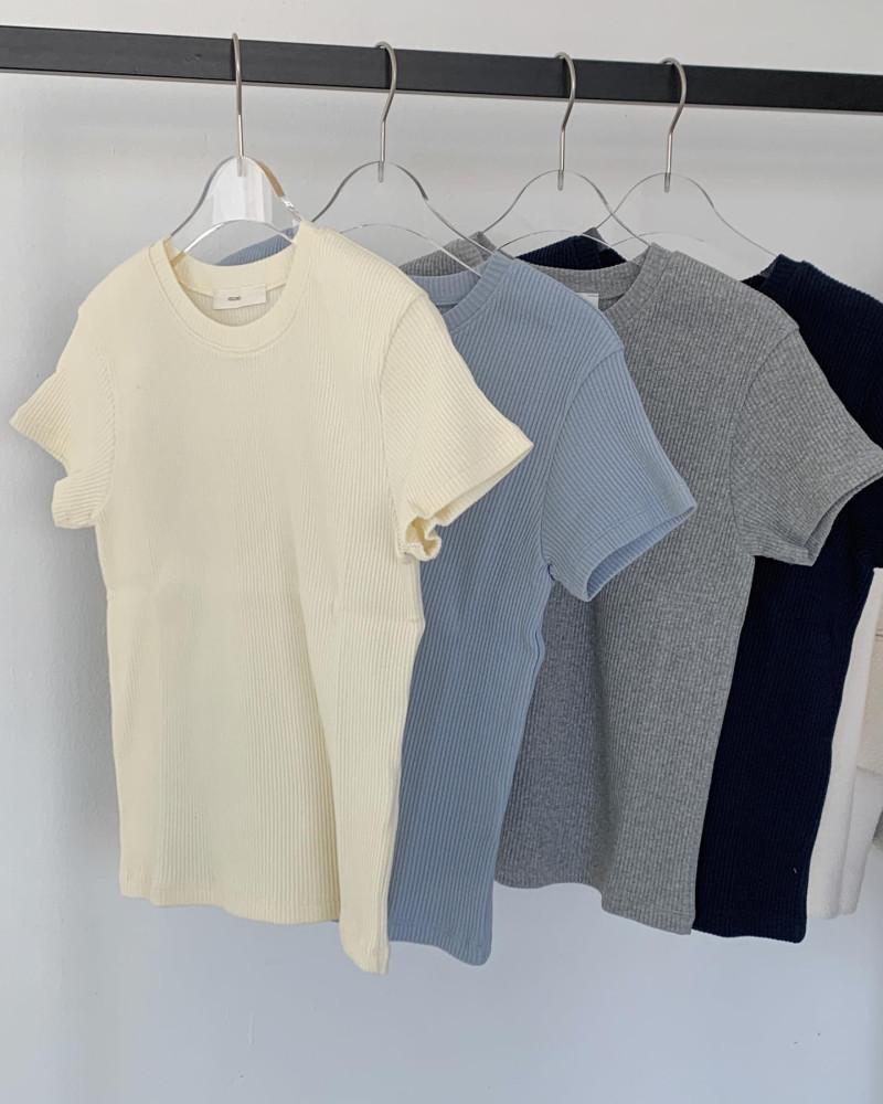 SALE OUNCE 온스 골지 커브 숏 티셔츠 골지티