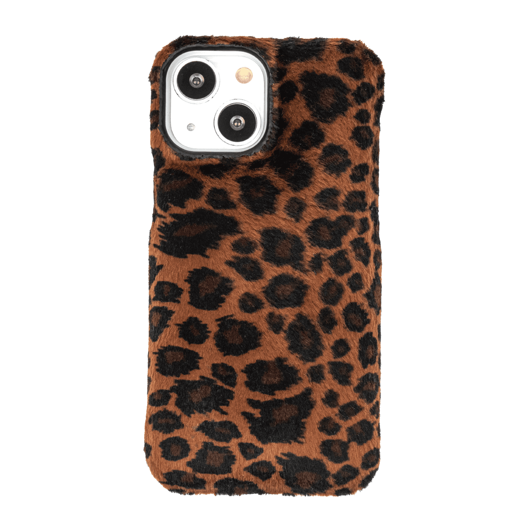 Leopard fur cushion case (brown)