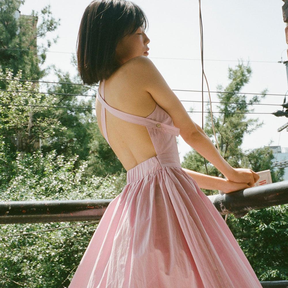 OSU Crossback Strap Dress, blush pink