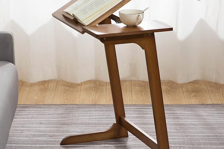 [해외] 원목 침대 소파 협탁 다용도 사이드 테이블 조절 가능