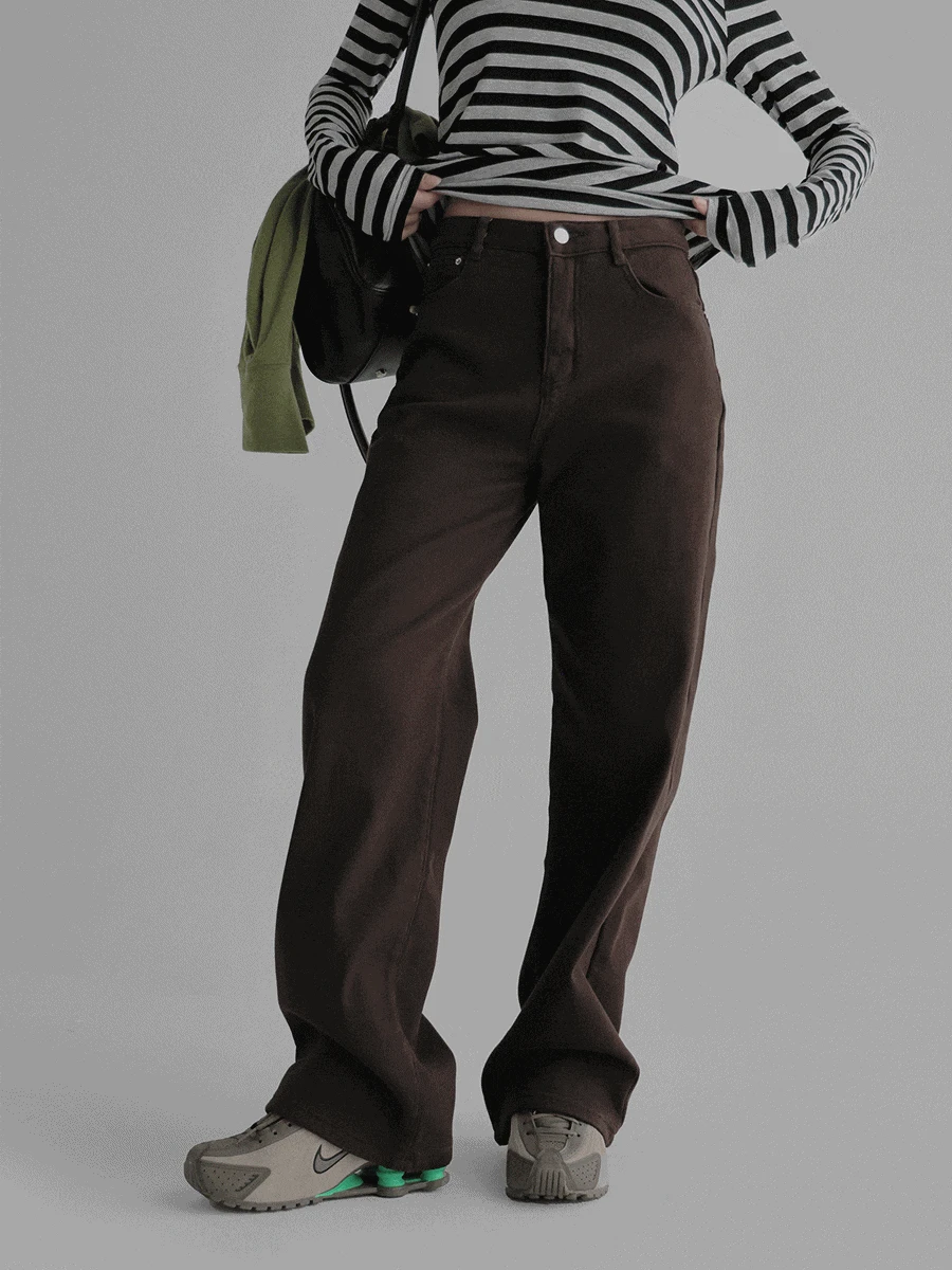 (퍼기모)슬림오비와이드팬츠