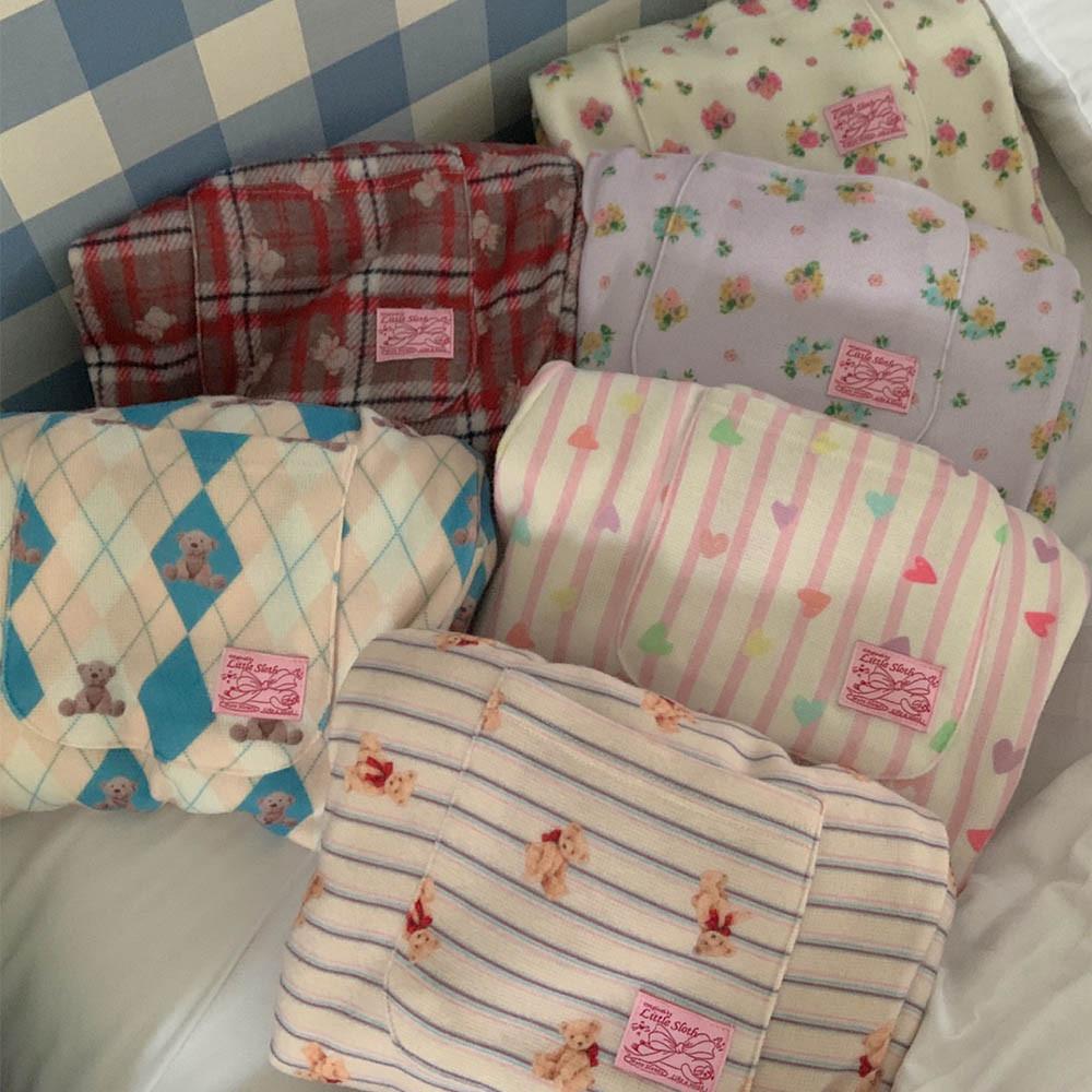 [made] 기모 룸팬츠 하트 곰돌이 파자마 잠옷바지 고쟁이 수면바지 6col