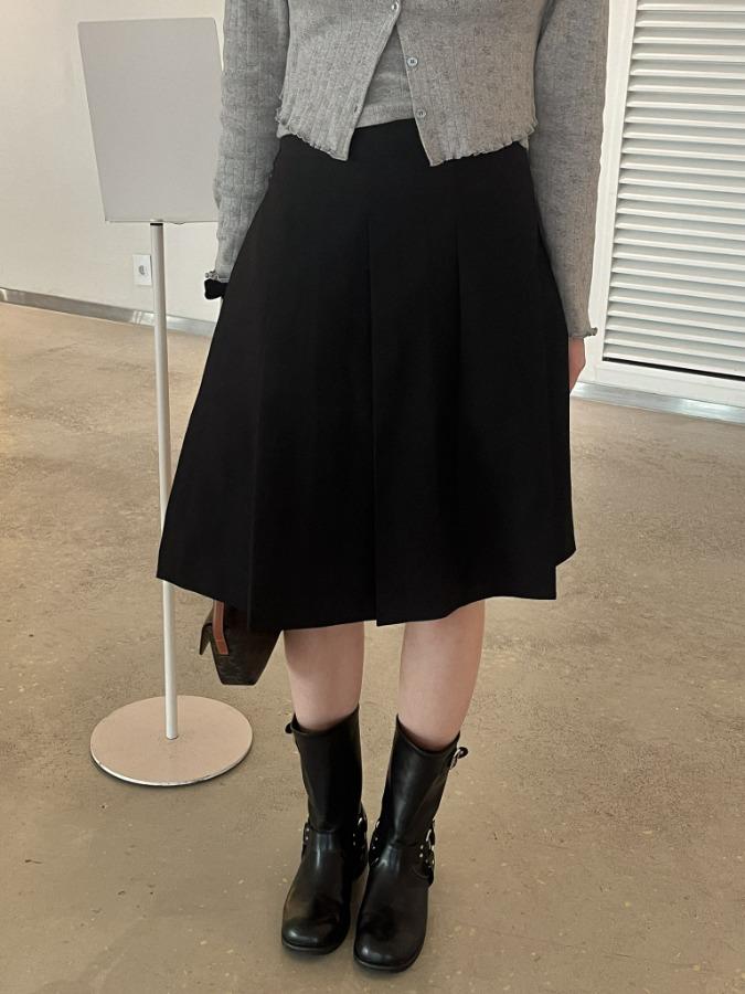 [레이어드] 코코 플리츠 미디 랩 스커트 2color