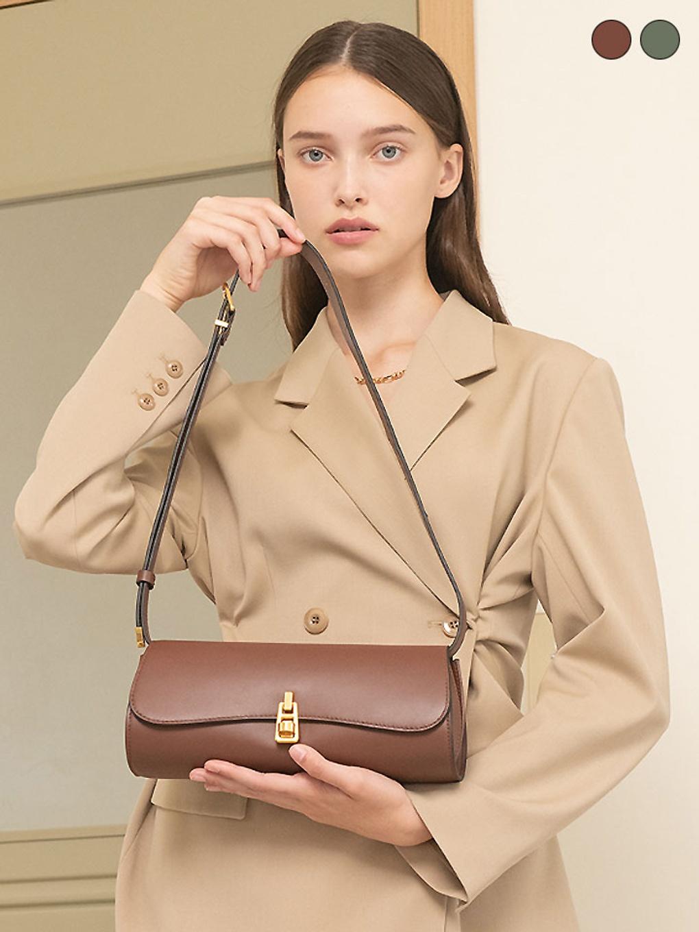 [Best]마지 바게트 백 (Dark Brown / Green)