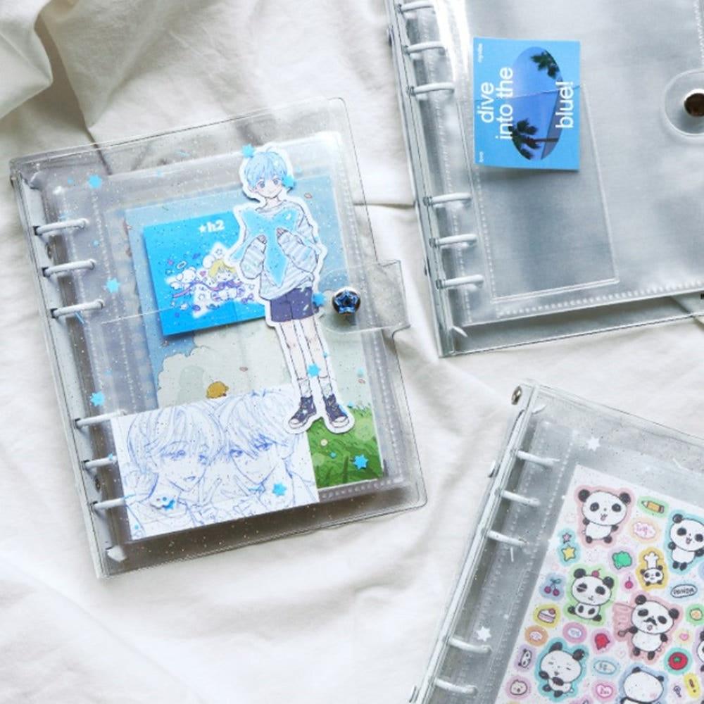 A6 PVC 6공바인더 A6다이어리커버 투명바인더