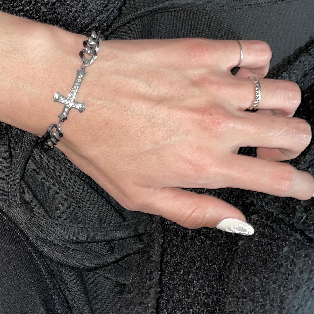 *shiny cross bracelet*