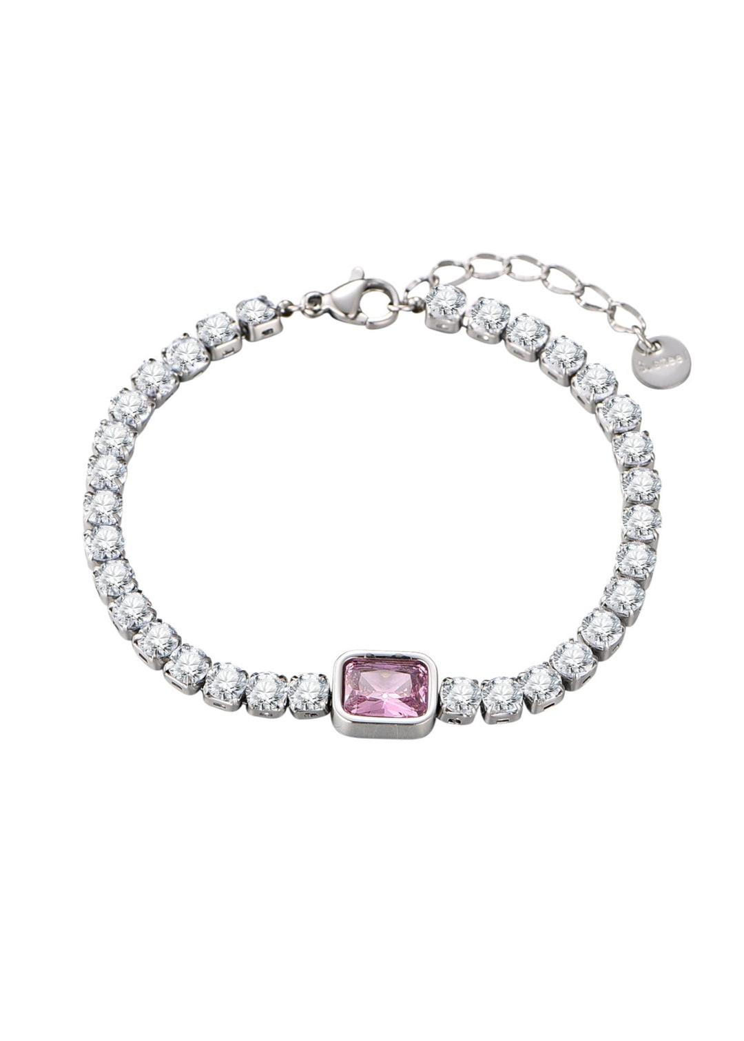 Abel Pink Glittering Silver Bracelet - II