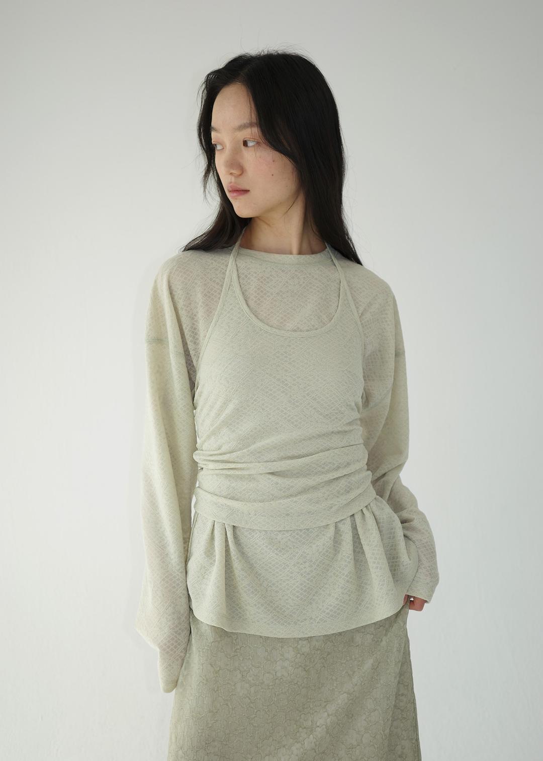 [ 자사몰 단독 ] [ 2차 프리오더 ] LACE TOP SET [JADE]
