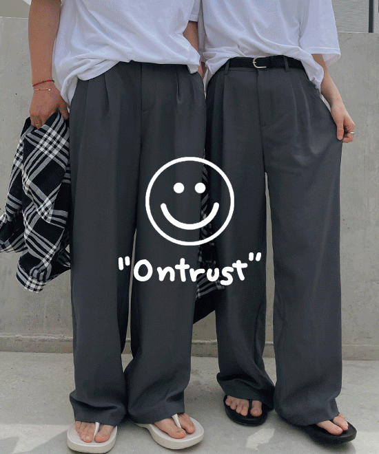 (MADE) 쿨링 솔리드 와이드 슬랙스