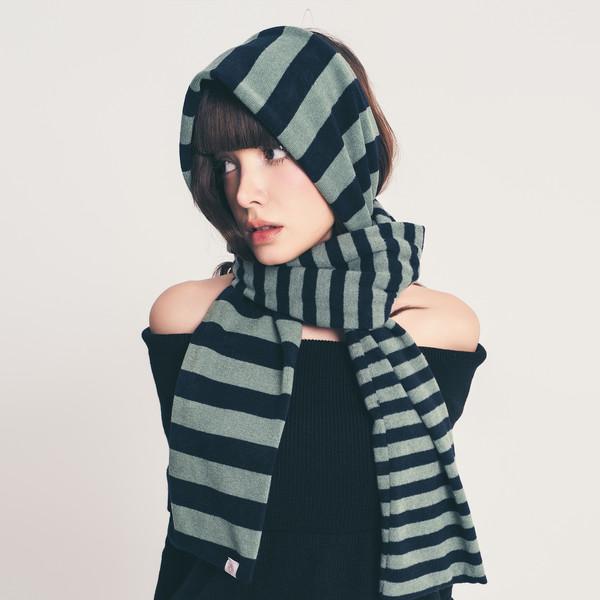 double stripe muffler / green