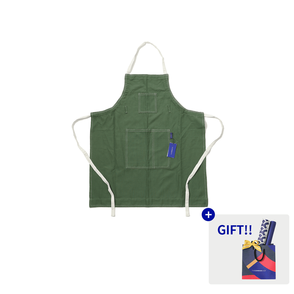 [더콘란샵] 탑 스티치 에이프런 그린 [+선물포장]