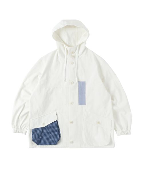 Patchwork Hood Parka - Natural