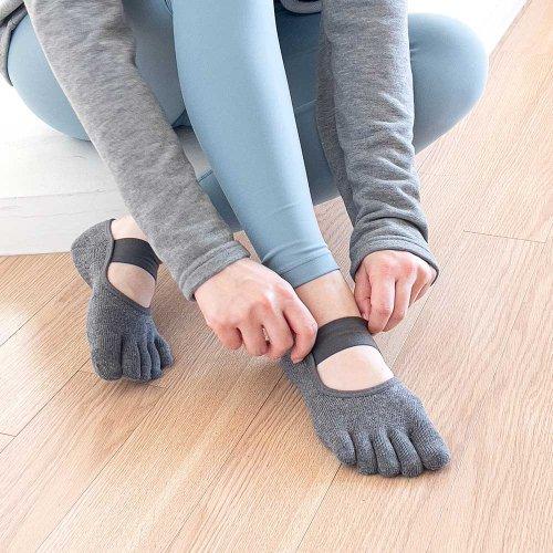 와이드 밴드 풀 토우 발가락 요가 필라테스 양말