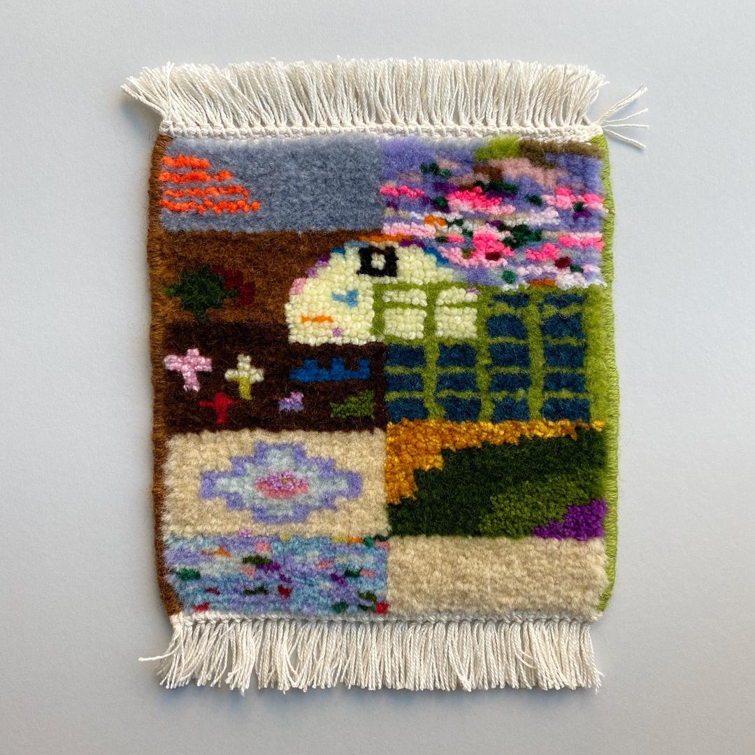 Hand knotted mini rug #1