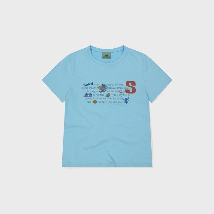 [STITCH] W Phrase Tee Light Blue