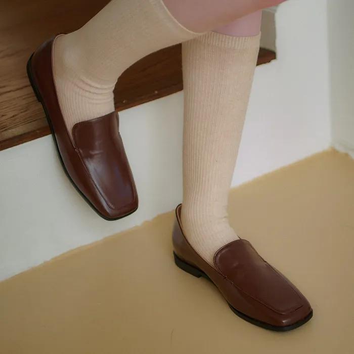 (바로배송) Gaia 가이아 베이직 스퀘어 플랫 로퍼_To 260mm