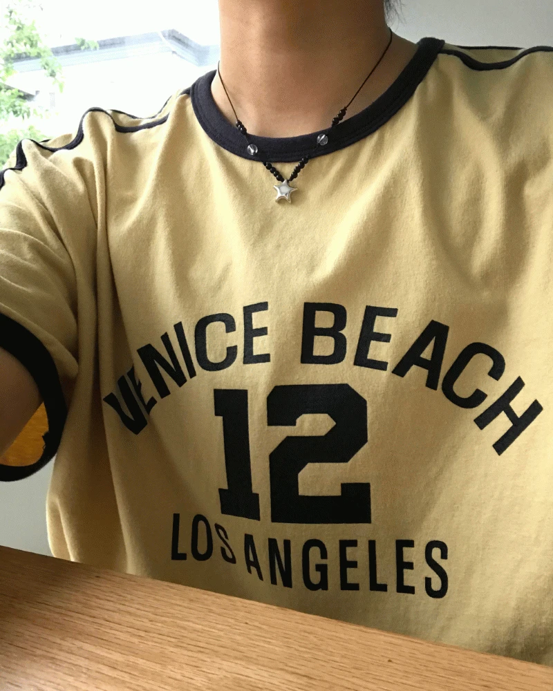 베니스 트랙라인 링거 반팔티 (3color)