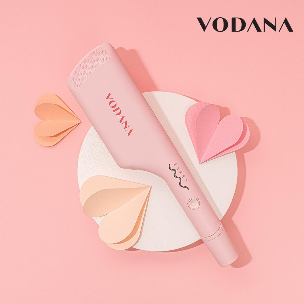 [보다나] 트리플 플로우 물결 고데기 프리볼트 32mm 핑크바닐라