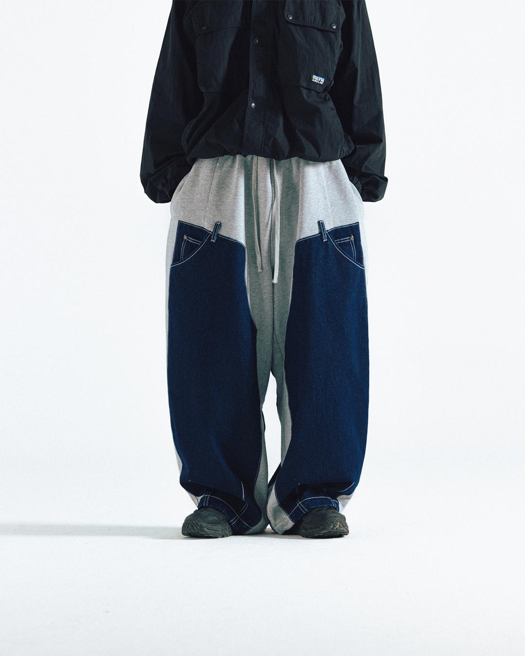 [AG] Denim Double Sweat Balloon Pants - Melange Grey