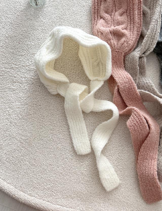 꽈배기 니트 귀마개 귀달이모자 5color