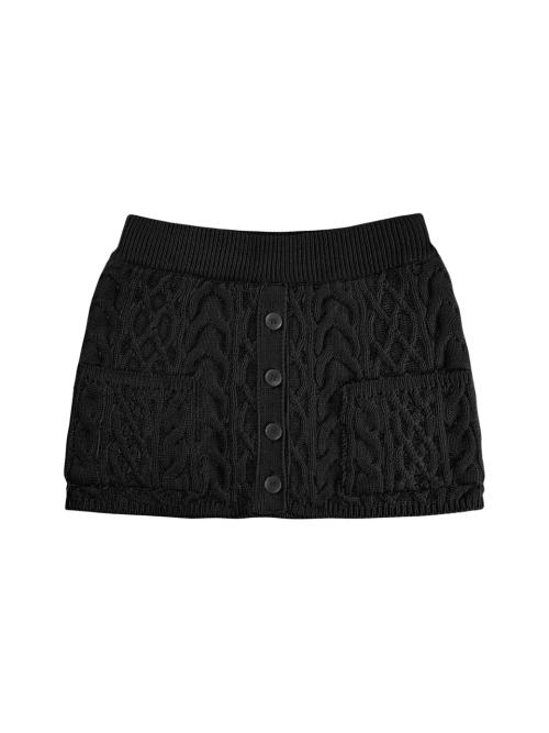 디어 윈터 니트 스커트 [블랙]