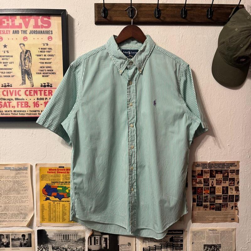 (105) Polo Ralph Lauren Stripe Custom Fit Short Sleeve Shirt (Mpst.621)