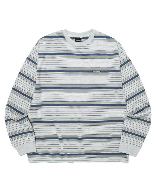 STRIPED LS T-SHIRT (GREY)