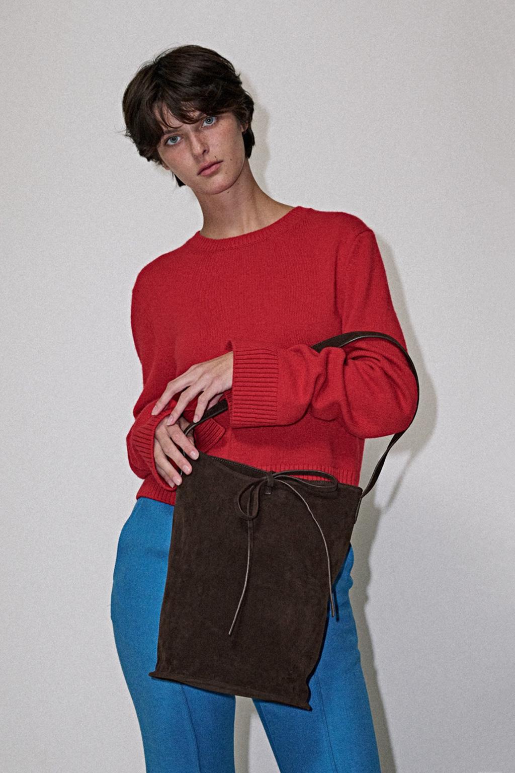 [2차리오더] Bucket bag Suede Brown